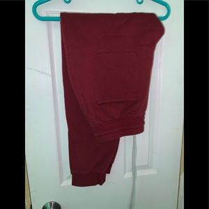 Red sweatpants